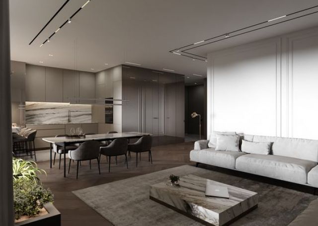 THIẾT KẾ NỘI THẤT PHÒNG KHÁCH TỐI GIẢN